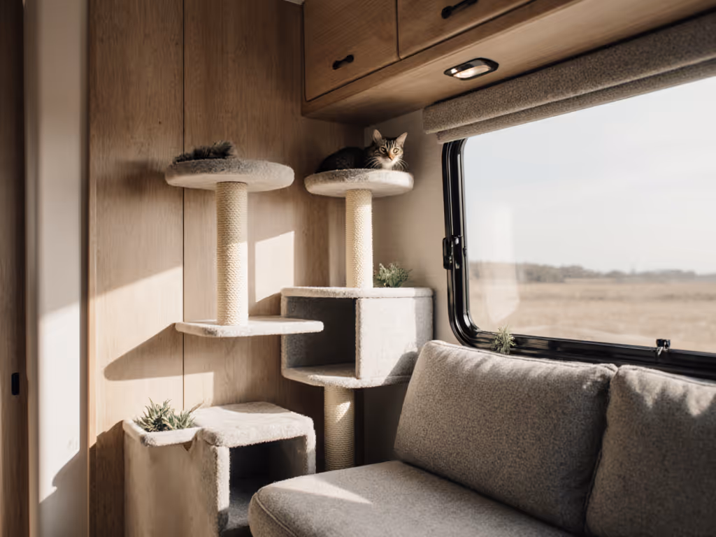 portable_cat_furniture_setup_in_rv