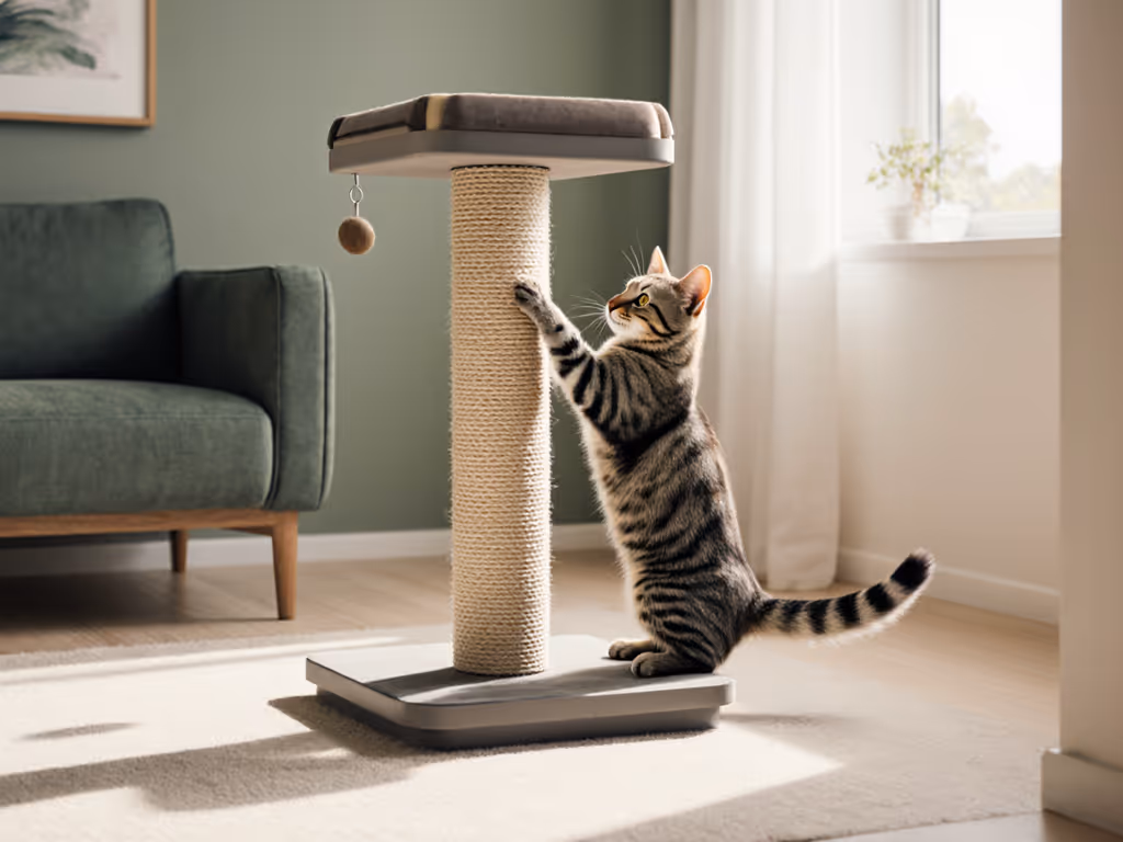 cat_using_vertical_scratching_post_safely