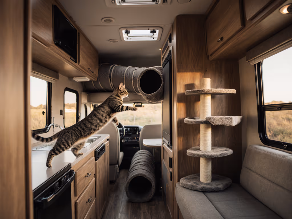 Unique Portable Cat Furniture for RVs & Temporary Homes