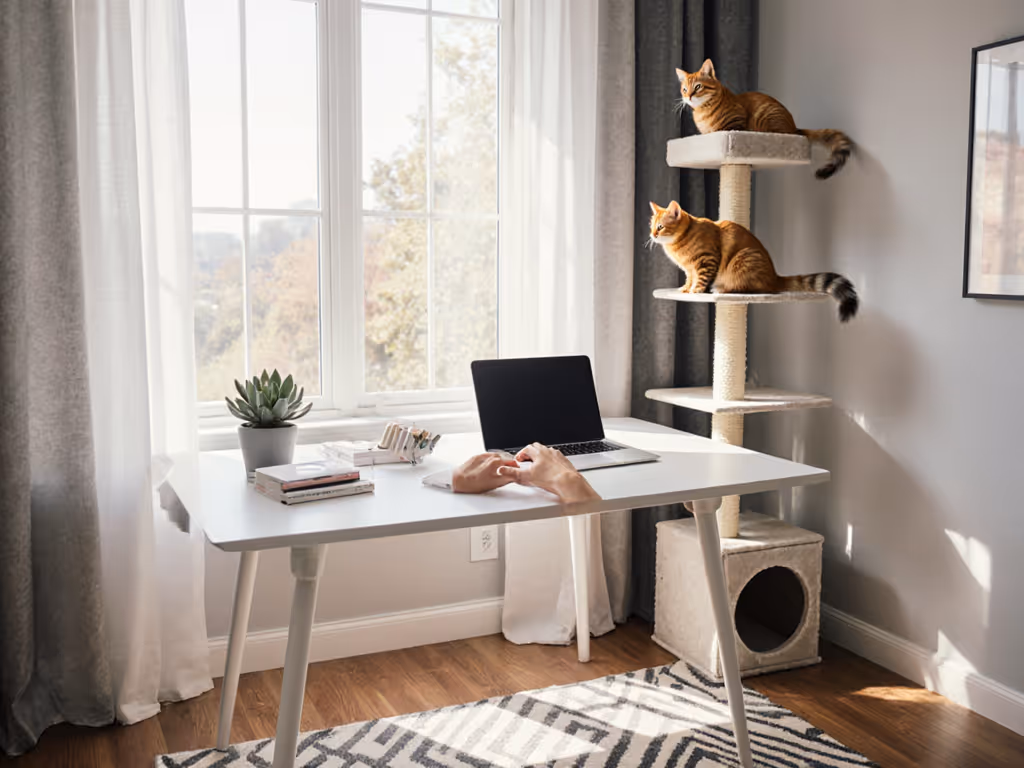Cat-Friendly Home Office Design: Harmonize Work & Play