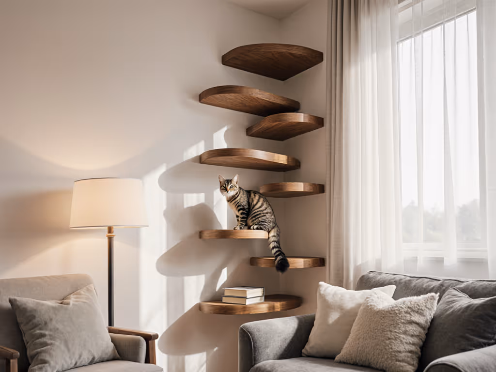 Cat Corner Wall Shelves: Safe Vertical Space Solved