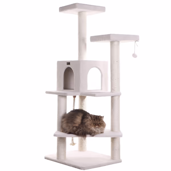 Armarkat B5701 57-Inch Cat Tree, Ivory
