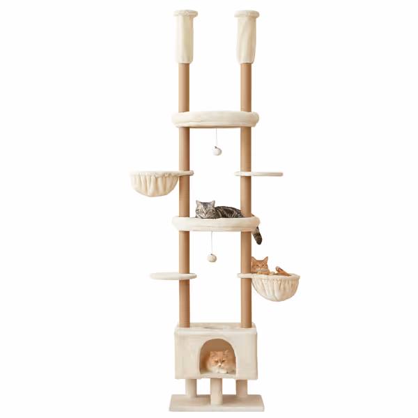 Adjustable Floor to Ceiling Cat Tower